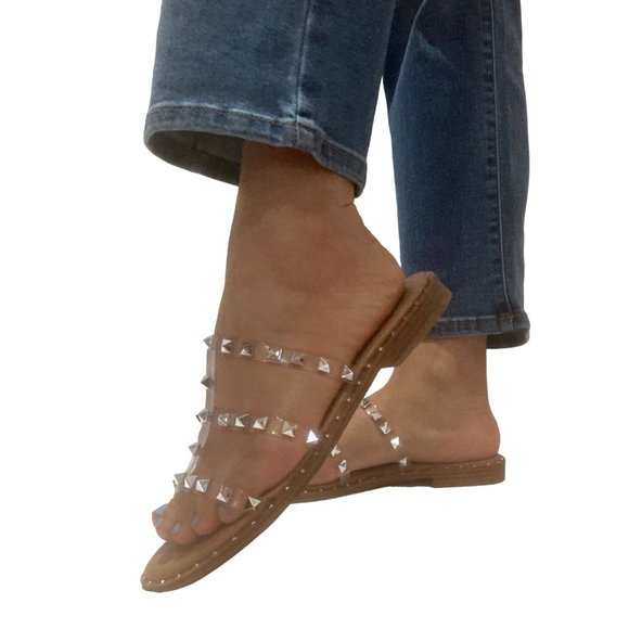 Steve Madden clear gladiador flat sandals size various soft NEW - Picture 3 of 9